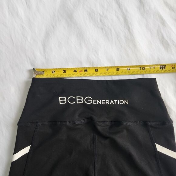 BCBG Generation Size Small Bicycle Shorts High Waist Black White Stripes - Picture 5 of 5